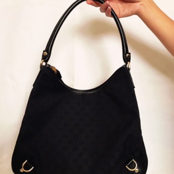 GUCCI Black Hobo Style Handbag with Gold Details - Picture 8 of 8